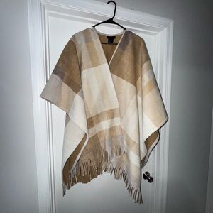 RACHEL Rachel Roy Tan and Cream Poncho